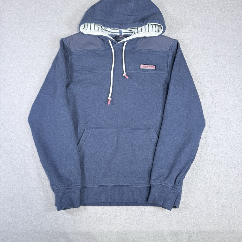Vineyard Vines Hoodie Mens XS Blue Pullover Shep Shirt Hood Sweatshirt Kangaroo